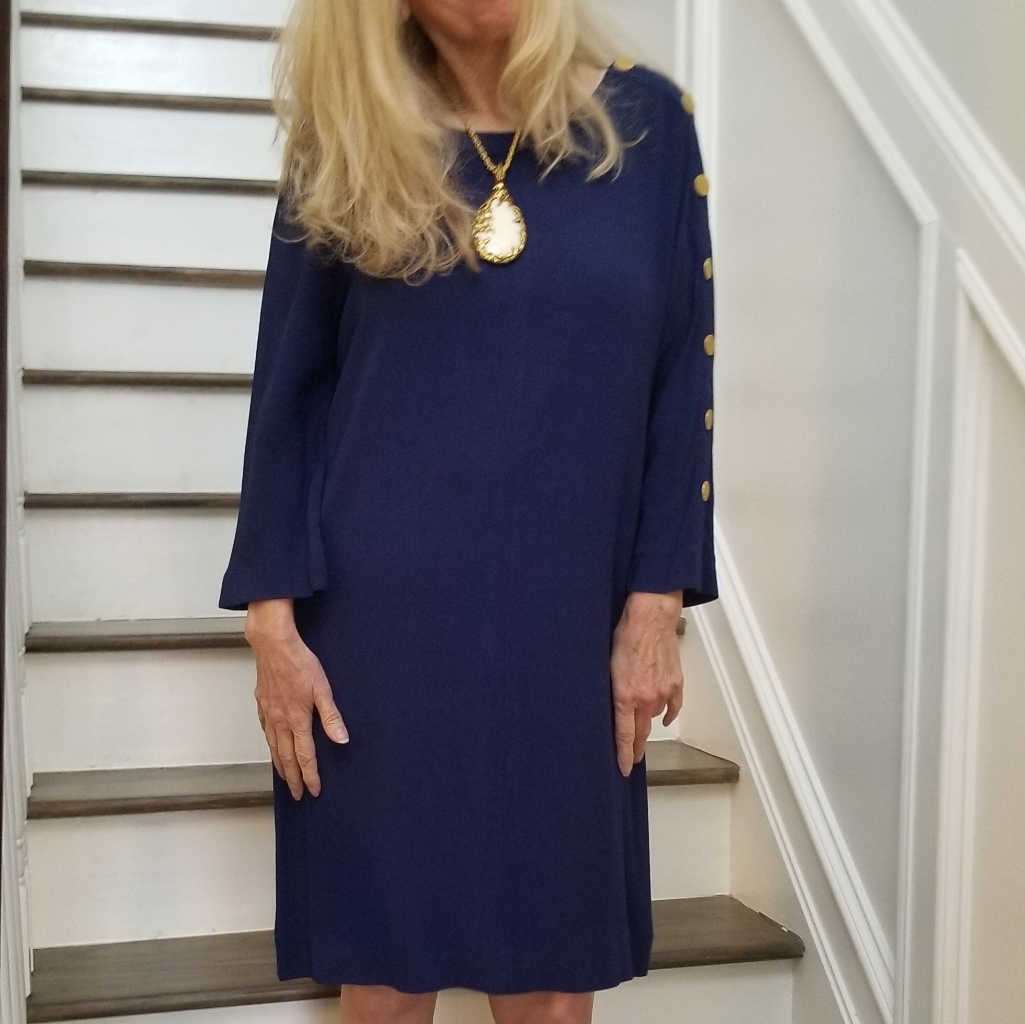 Gerard Darel (Paris) Blue Shift Mini Dress Dress, 8 (40), $65